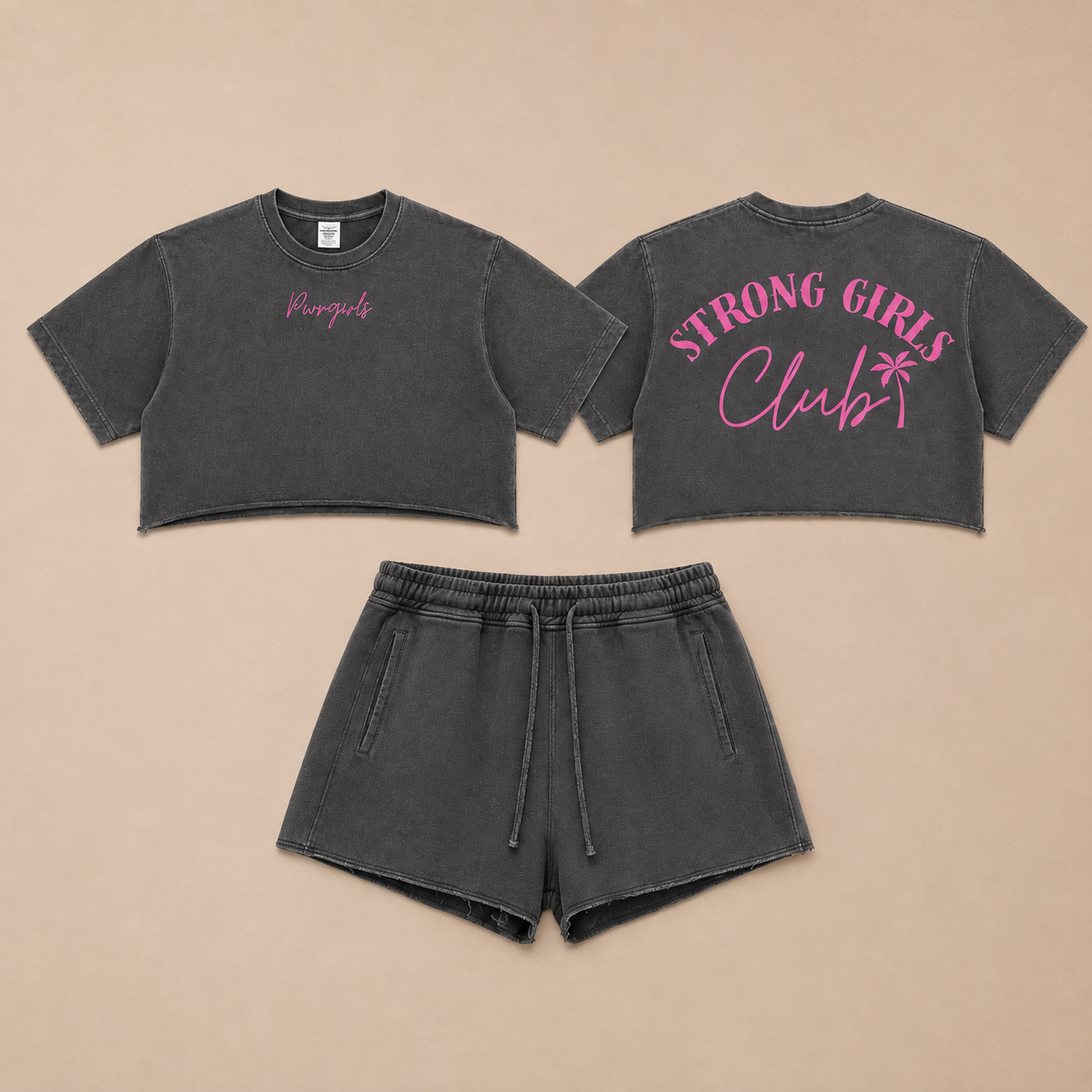 Strong Girls Club — The Cursive Lounge Set (Grey)
