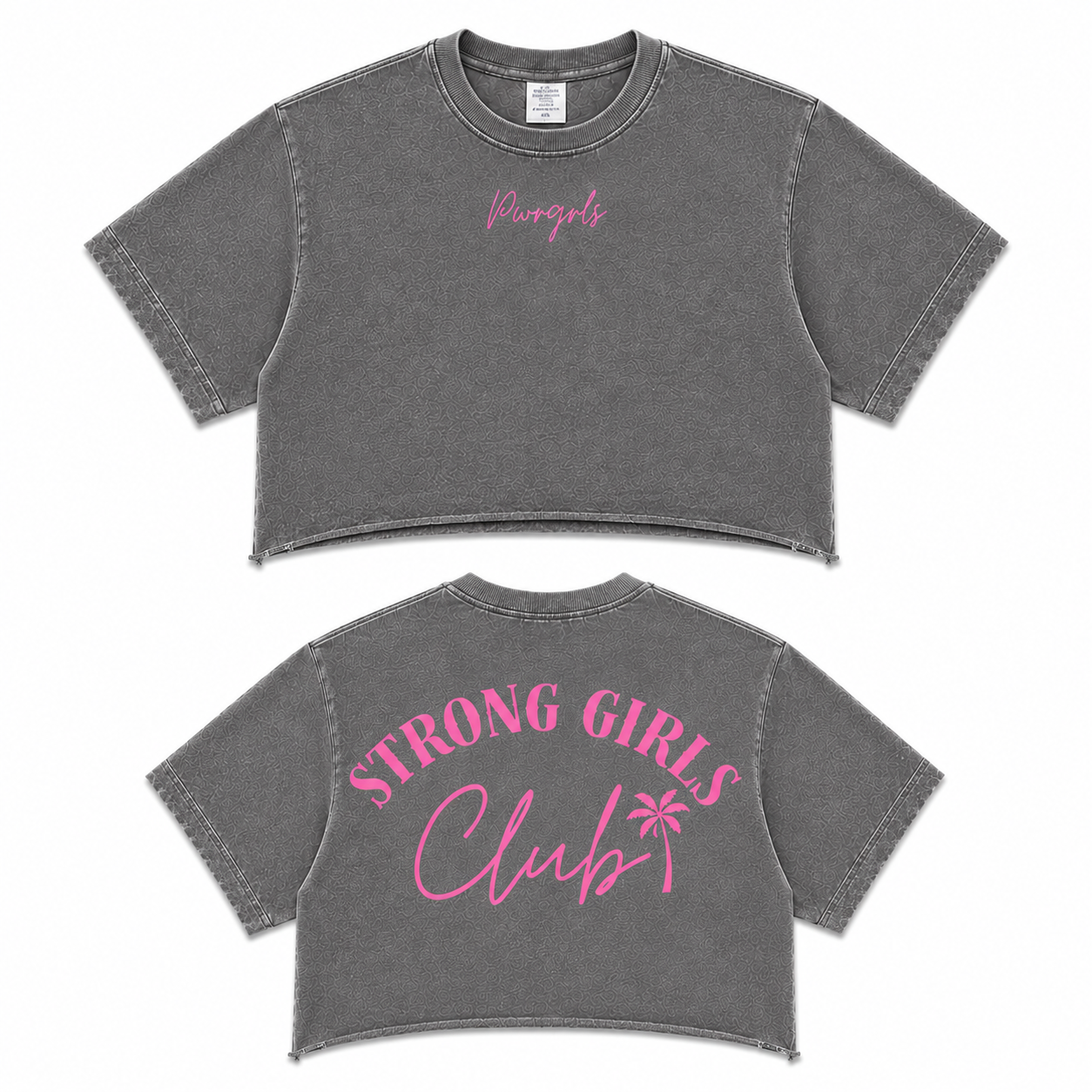 Strong Girls Club — The Cursive Crop Top (Grey)