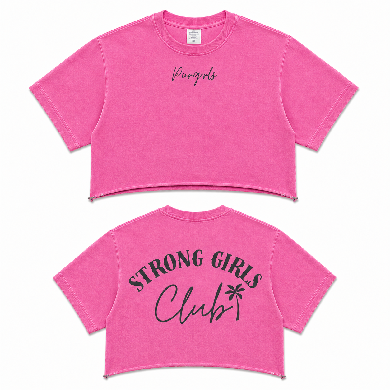 Strong Girls Club — The Cursive Crop Top (Pink)